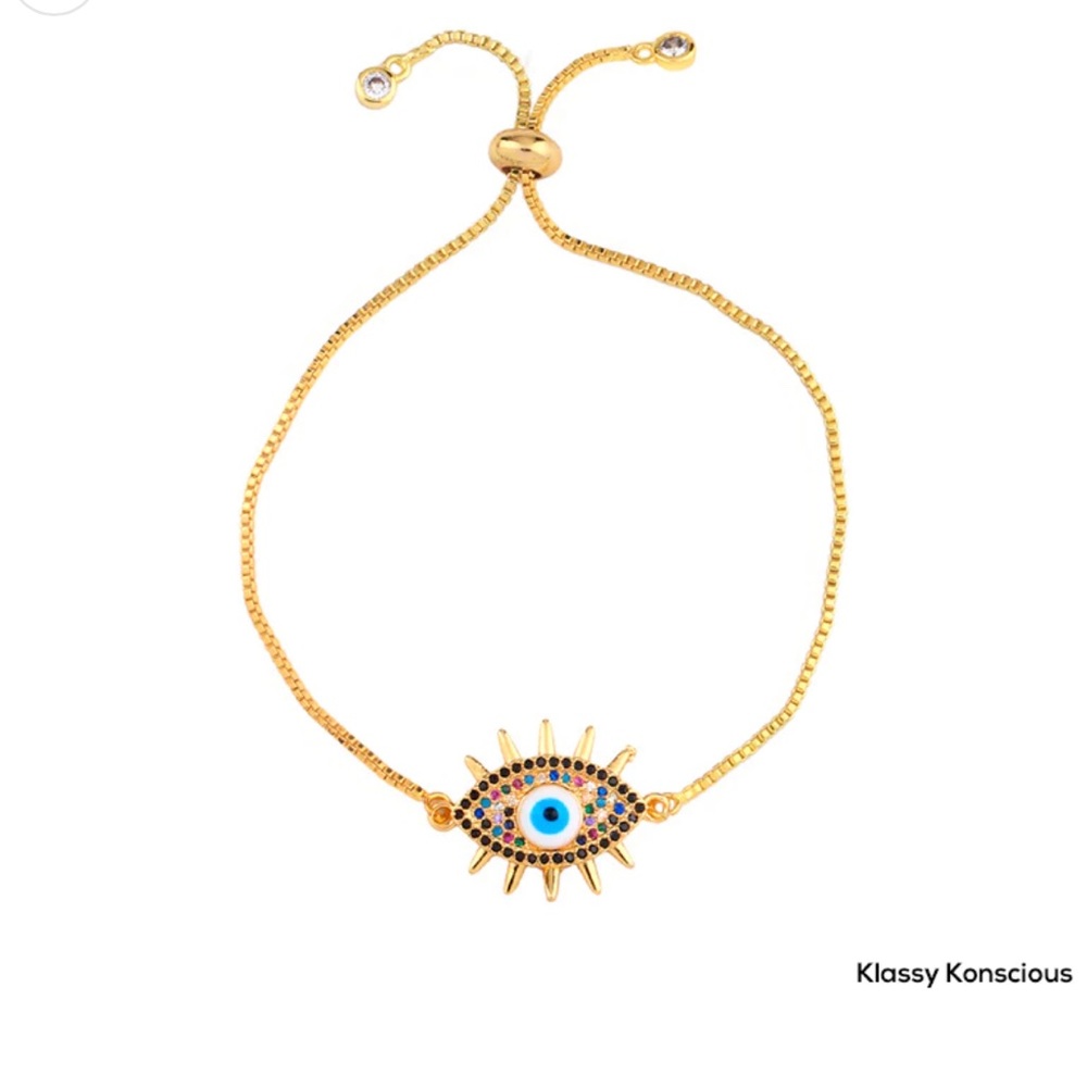 Star Evil Eye Gold Bracelet “Happy”